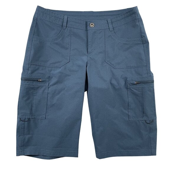 Kuhl Pants - Kuhl Cargo Shorts Womens 6 Horizon Blue Hiking Outdoor Roll Up